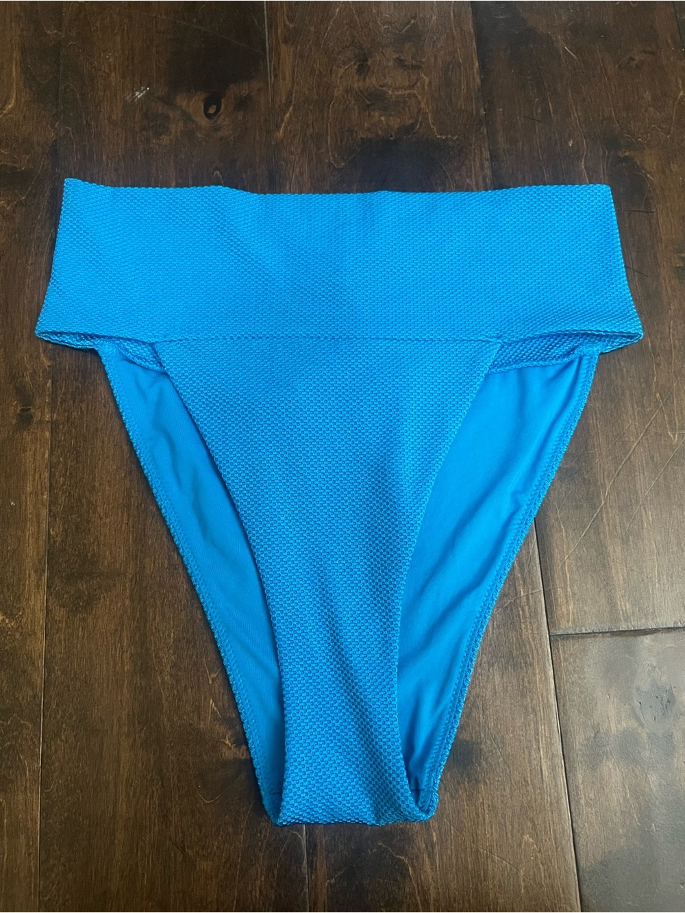 aerie Bright Blue High-Waist Bikini Bottom - Picture 1 of 3